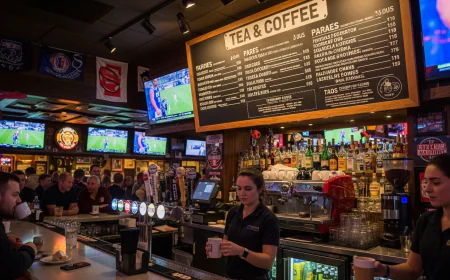Why should a sports bar include tea and coffee on its menu?