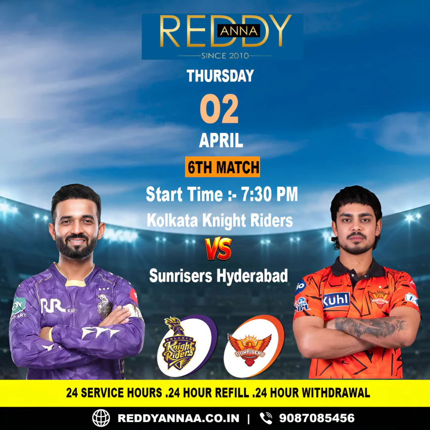 Reddy Anna Predictions: Analyzing the KKR vs SRH Showdown in Eden Gardens on April 2nd at 7:30 PM.
