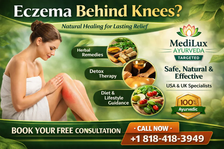 Eczema Behind Knees Treatment in USA & UK | Natural Relief with MediLux Ayurveda