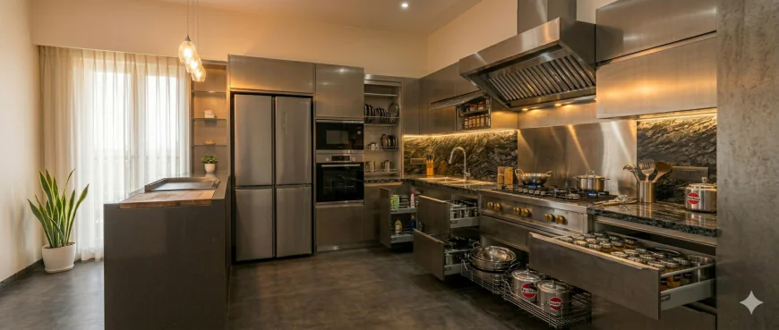 Steel Kitchen: A Clean, Sturdy, and Contemporary Kitchen Option for Any House