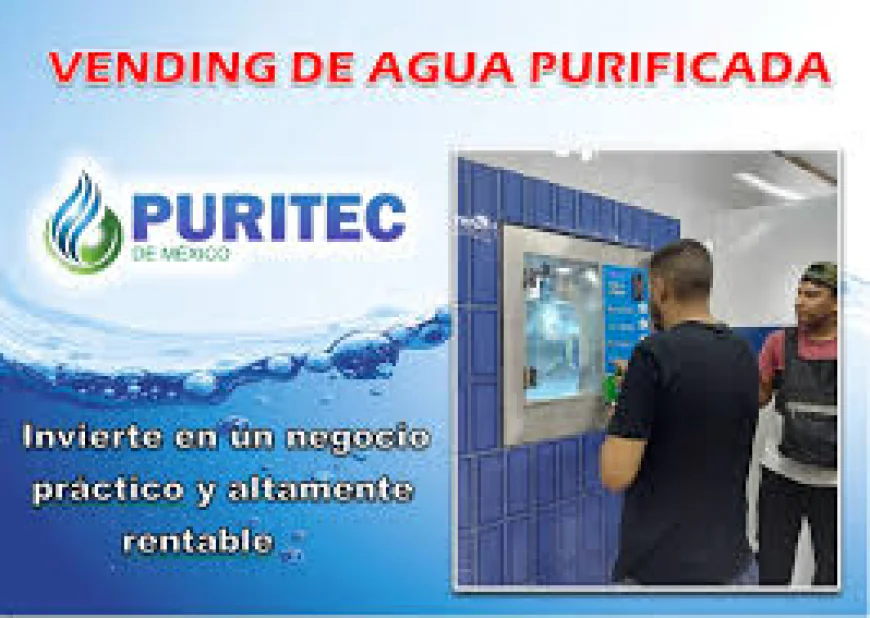 ¿Cuál es el costo de máquinas vending para agua y cómo funciona una purificadora vending de agua?