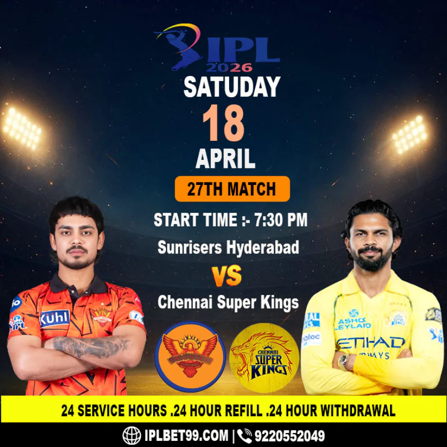 In-Depth Commentary on the Epic Clash: Online Cricket ID  Sunrisers Hyderabad vs Chennai Super Kings at Rajiv Gandhi International Stadium - 27th Match IPL 2026 .