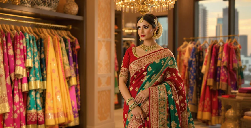 Indian Saree Dallas Elegant Ethnic Fashion Silk Threads