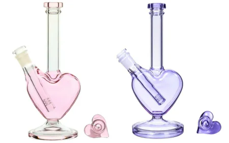 Heart & BM Design Bongs: 7mm Thick Glass with Ice Catcher for Canada