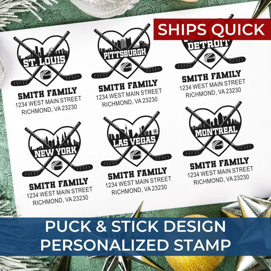 The Ultimate Play for Team Spirit: The Acorn Sales Hockey Coach Custom Address Stamp