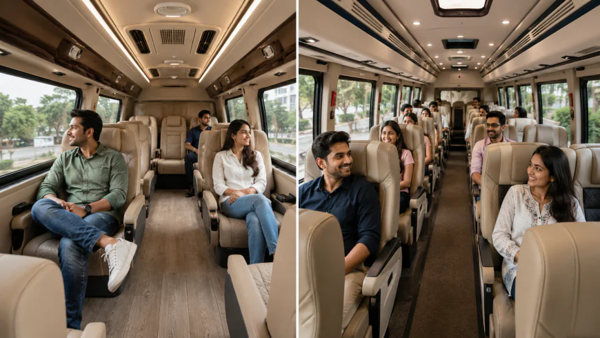 Tempo Traveller Seating Options Explained for Ahmedabad Travelers