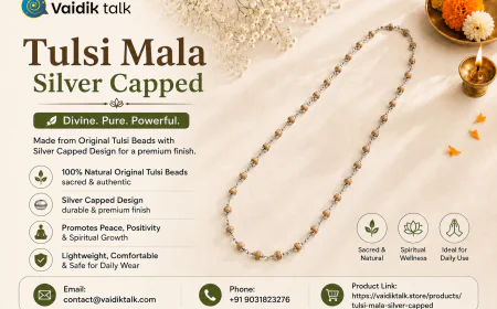Tulsi Mala Silver Capped – A Sacred Blend of Spirituality & Elegance