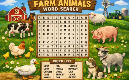 Farm Animals Word Search: The Ultimate Educational Activity for Kids and Beginners