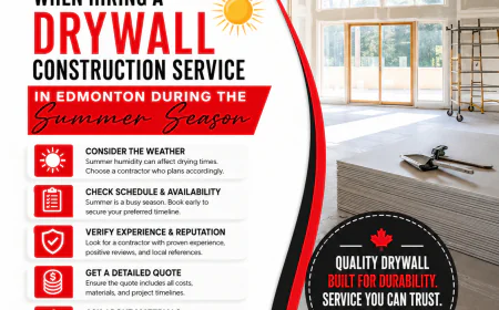 Tips to Keep in Mind When Hiring a Drywall Construction Service in Edmonton During the Summer Season
