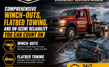 Muscle Towing Emergency Services Airdrie: Comprehensive Winch-Outs, Flatbed Towing, and On-Scene Reliability You Can Count On