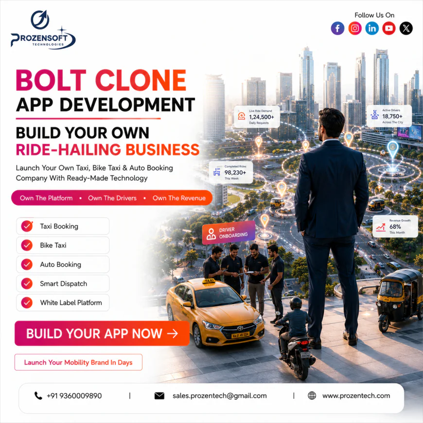 ⚡ Why Entrepreneurs Are Launching Bolt Clone Apps to Build the Next Generation of Ride-Hailing Businesses