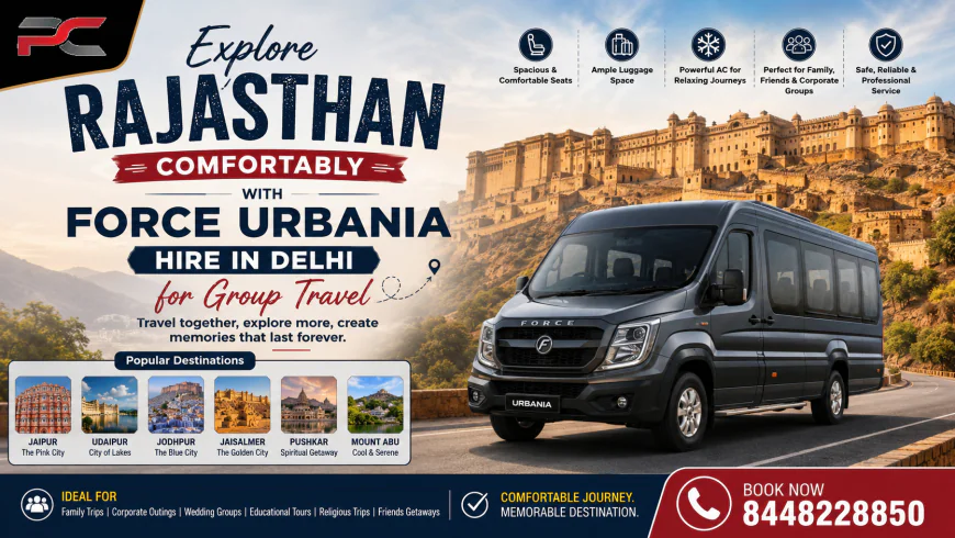 Explore Rajasthan Comfortably with Force Urbania Hire in Delhi for Group Travel