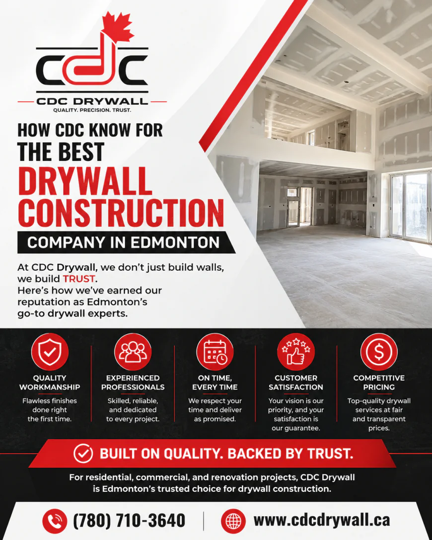 How cdc know for the best drywall construction company in edmonton