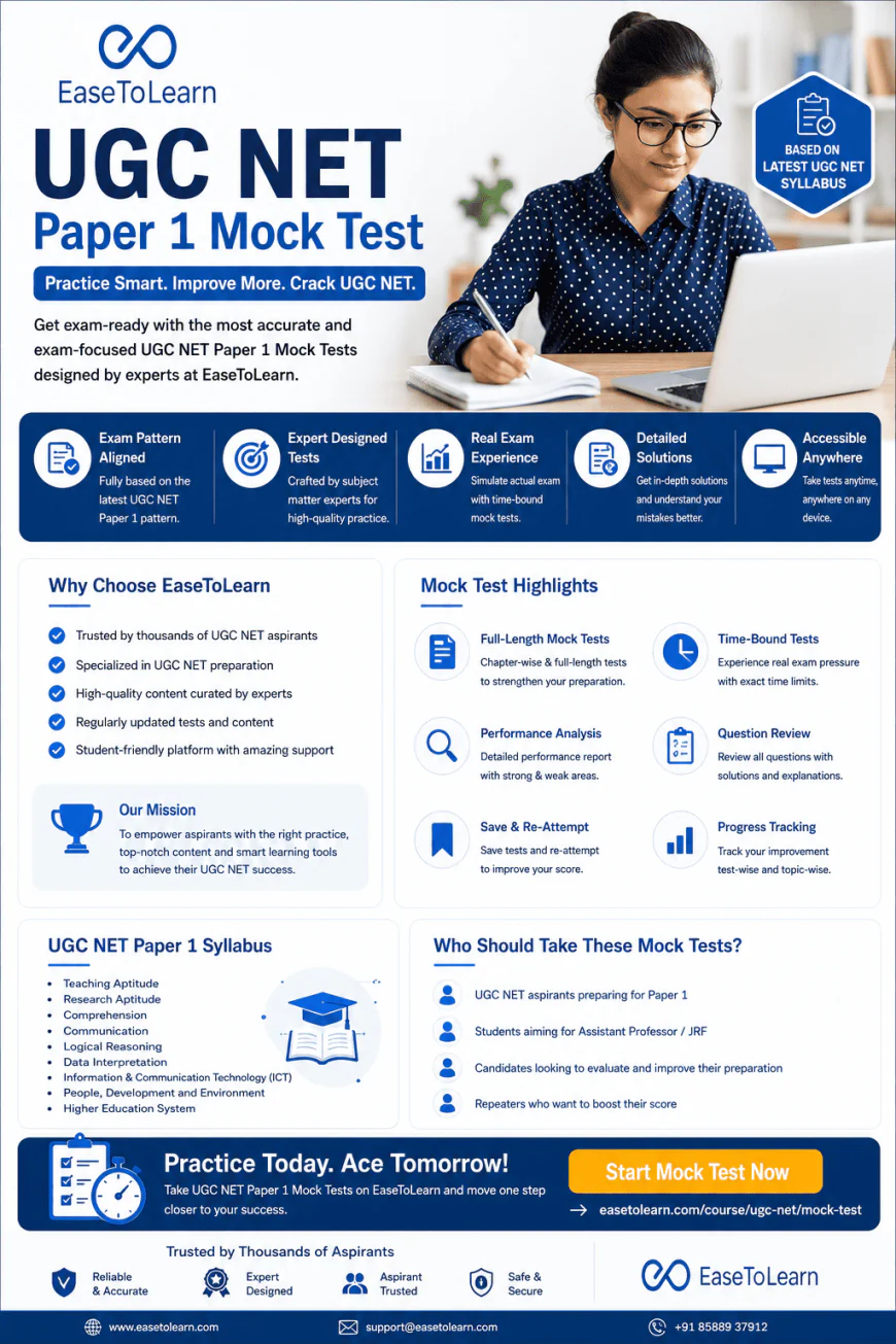 NTA UGC NET Paper 1 Mock Test 2026: The Smartest Way to Crack UGC NET with EaseToLearn