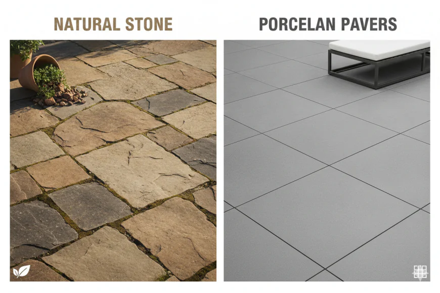 Natural Stone vs Porcelain Pavers: Which Is Better for Outdoor Areas?