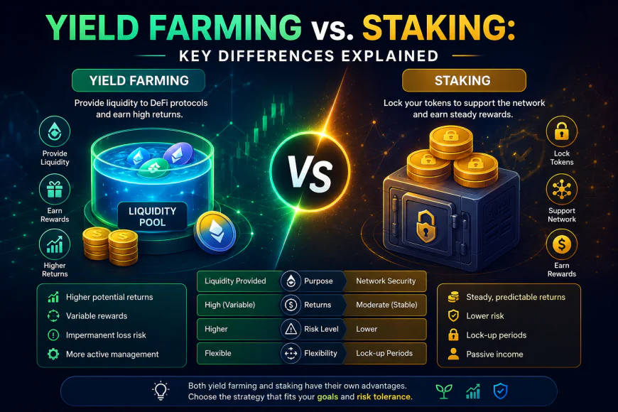 Yield Farming vs. Staking: Key Differences Explained