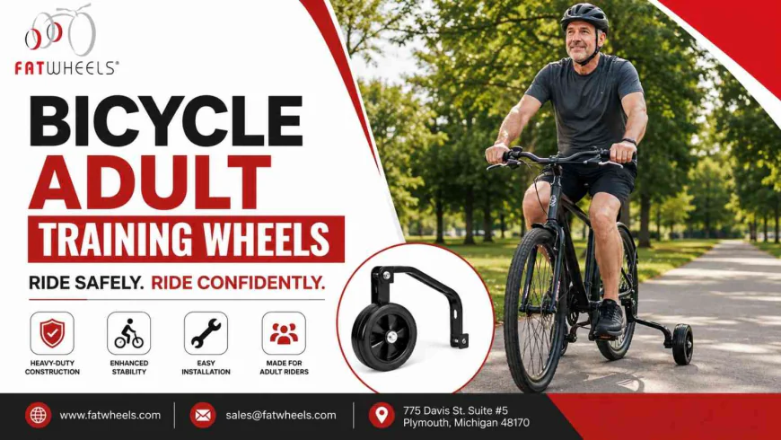 FATWHEELS Bicycle Adult Training Wheels – Heavy-Duty Training Wheels for Bike | Stable 16 Inch Bike with Training Wheels | Premium Bike with Big Wheels for Adults, Seniors & Special Needs Riders