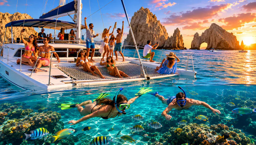 6 Experiences That Turn a Los Cabos Party Catamaran into a Nonstop Fun Day