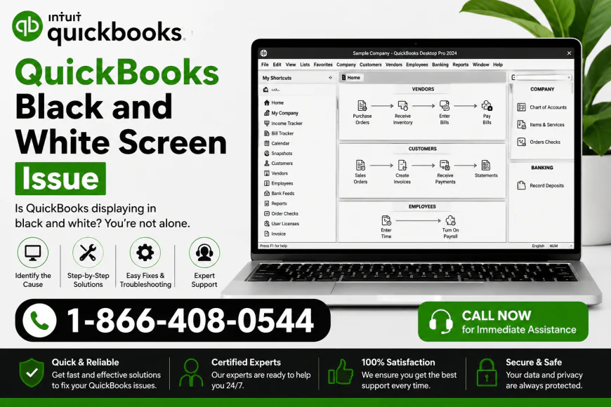 Why Is QuickBooks Desktop Showing a Black and White Screen?