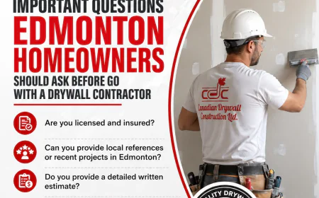 Important Questions Edmonton Homeowners Should Ask Before Going with a Drywall Contractor