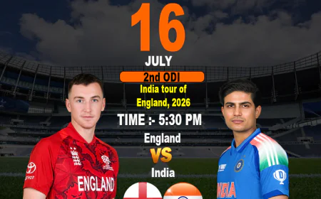 Diamondexch ID: A Thrilling 2nd ODI Showdown Between England and India on July 16, 2026.