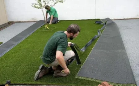 Artificial Grass and Stone Pathway Installation for Beautiful Outdoor Living Spaces