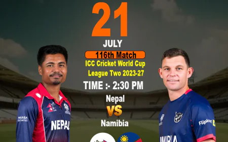 Clash of Titans: Nepal vs Namibia in the Diamond Exchange ID, 116th Match of ICC Cricket World Cup League Two.