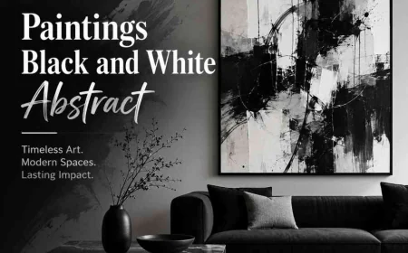 Paintings Black and White Abstract for Timeless Interior Style