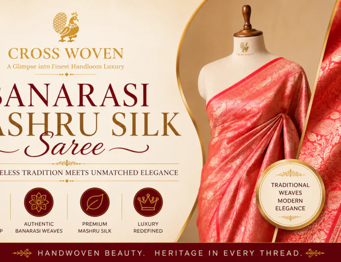 Mashru Silk Saree – Timeless Elegance in Handwoven Banarasi Silk