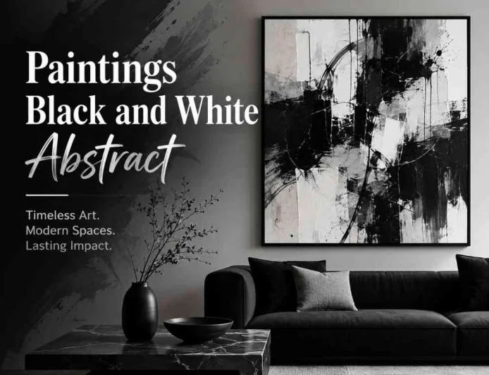 Paintings Black and White Abstract for Timeless Interior Style