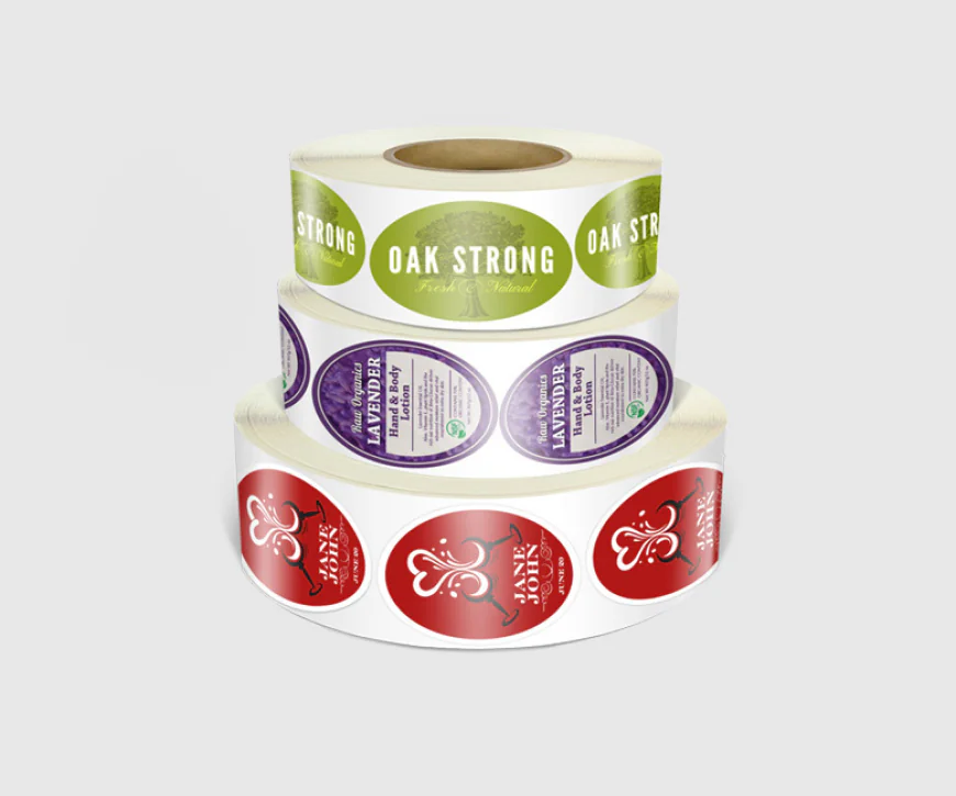 Custom Oval Roll Labels for Products and Everyday Packaging