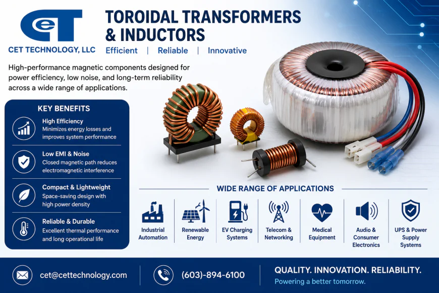 Toroidal Transformers and Inductors: Essential Components for Efficient Power Electronics