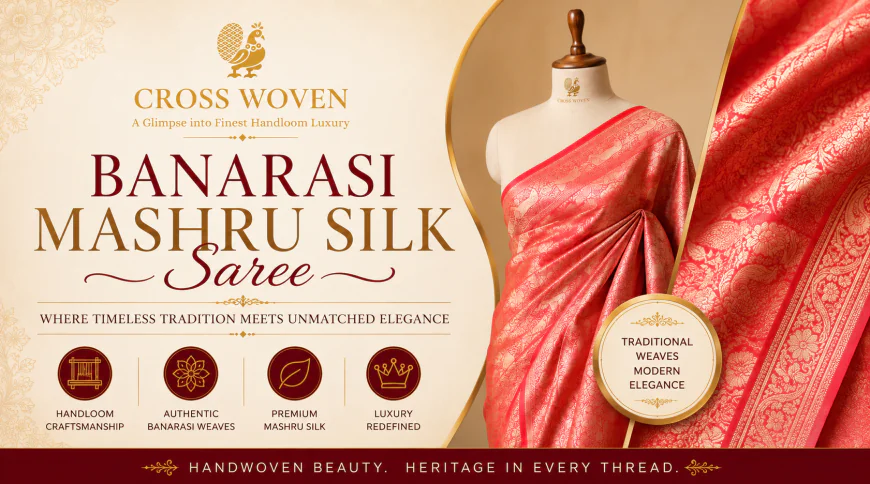 Mashru Silk Saree – Timeless Elegance in Handwoven Banarasi Silk