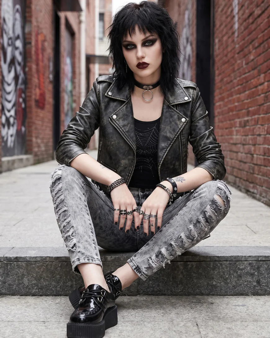 Grey Ripped Skinny Jeans for Women: The Ultimate Gothic Streetwear Staple