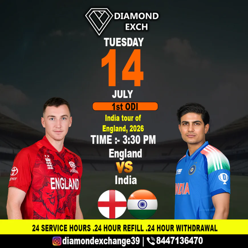 Join Us Live: The Anticipated 1st ODI of India Tour of England 2026 at the Diamond Exchange ID This Tuesday, July 14 at 3:30 PM.