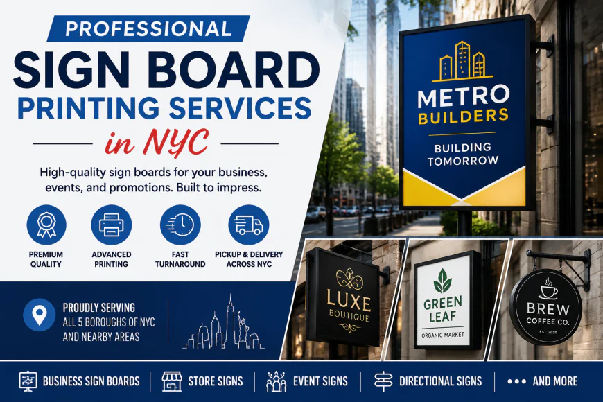 Professional Sign Board Printing Services in NYC | Print Standard Point