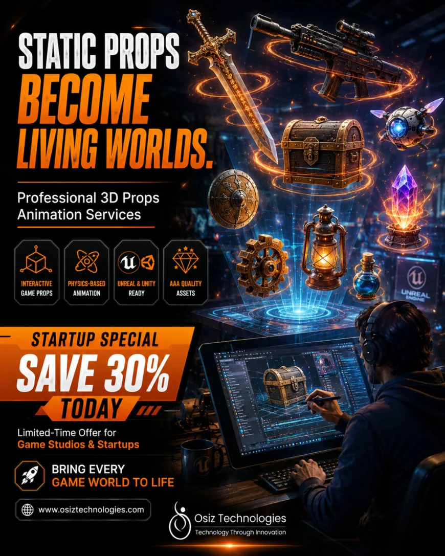 The Silent Heroes of Every Immersive Game World How Professional 3D Props Animation Services Shape Modern Game Development: