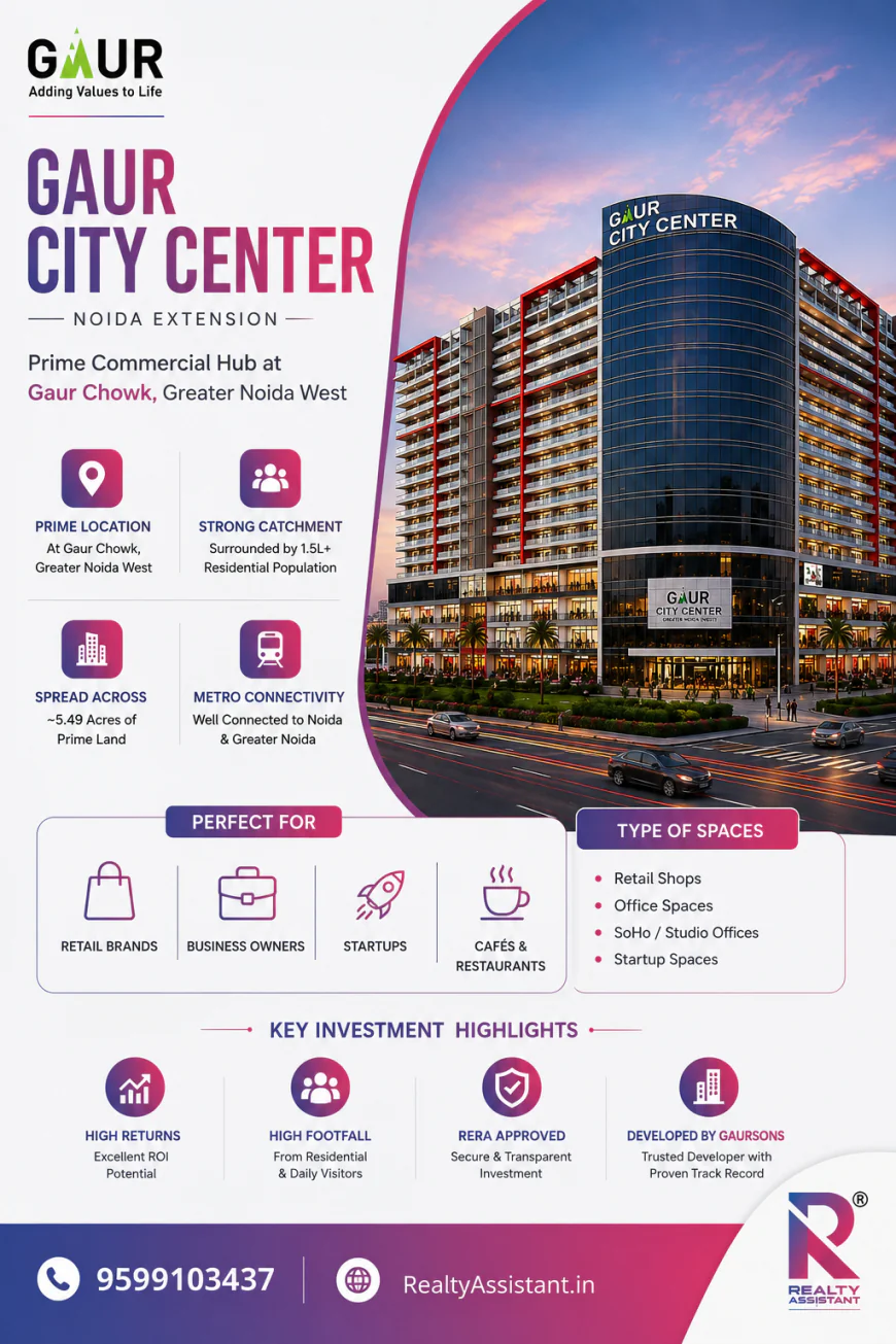 How Gaur City Center Noida Extension Benefits from Infrastructure Growth