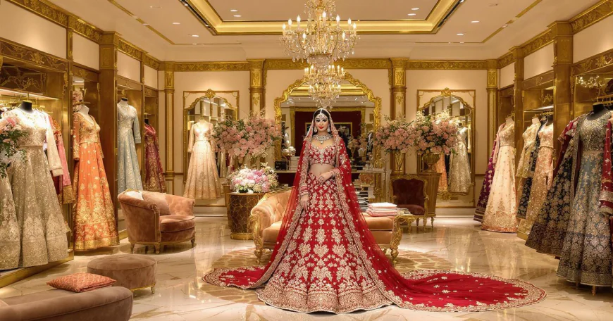 Designer Seema Gujral Bridal Lehenga Silk Threads