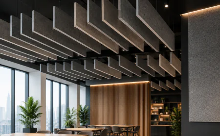 Acoustic Ceiling Baffles Dubai | Suspended Sound Absorption Panels