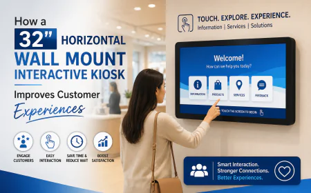How a 32″ Horizontal Wall Mount Interactive Kiosk Improves Customer Experiences
