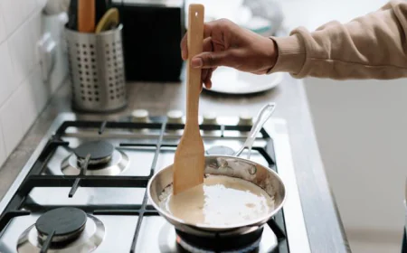 Spatula Stainless Steel with Wooden Handle Guide