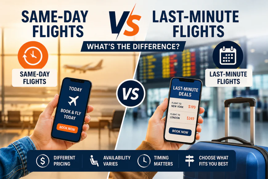 Same-Day Flights vs Last-Minute Flights: What’s the Difference?