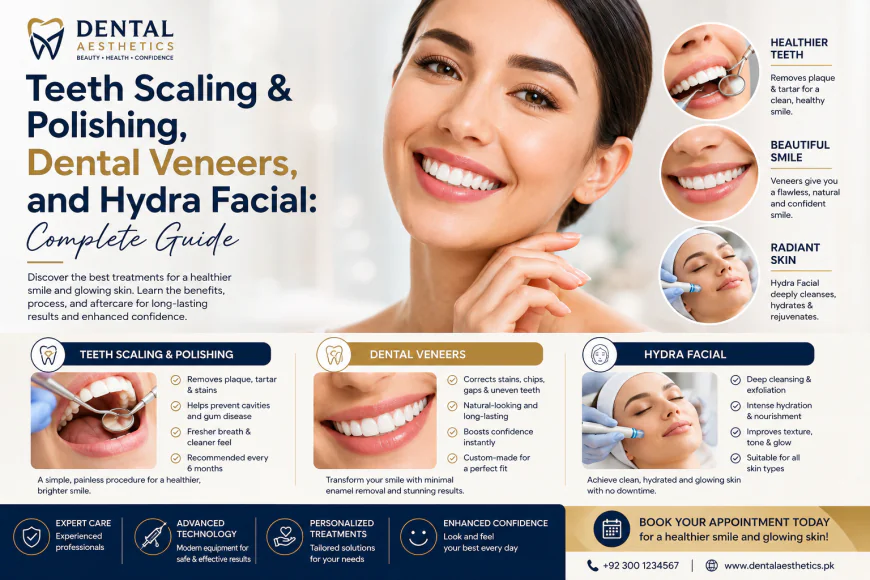 Teeth Scaling & Polishing, Dental Veneers, and Hydra Facial: Complete Guide