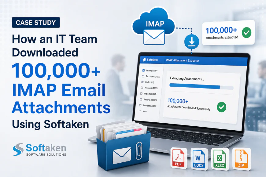 Case Study: How an IT Team Downloaded 100,000+ IMAP Email Attachments Using Softaken