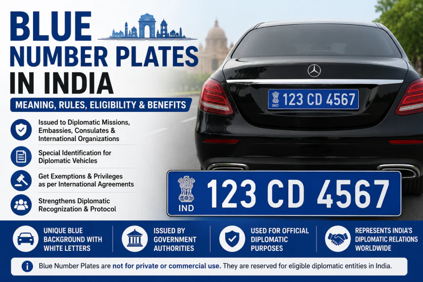 Blue Number Plate in India: Meaning, Rules, Eligibility, and Who Can Use It
