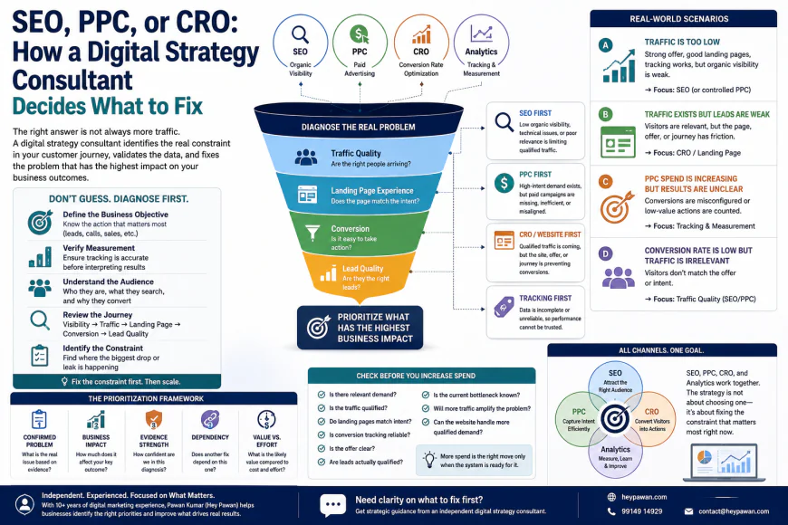 SEO, PPC, or CRO: How a Digital Strategy Consultant Decides What to Fix