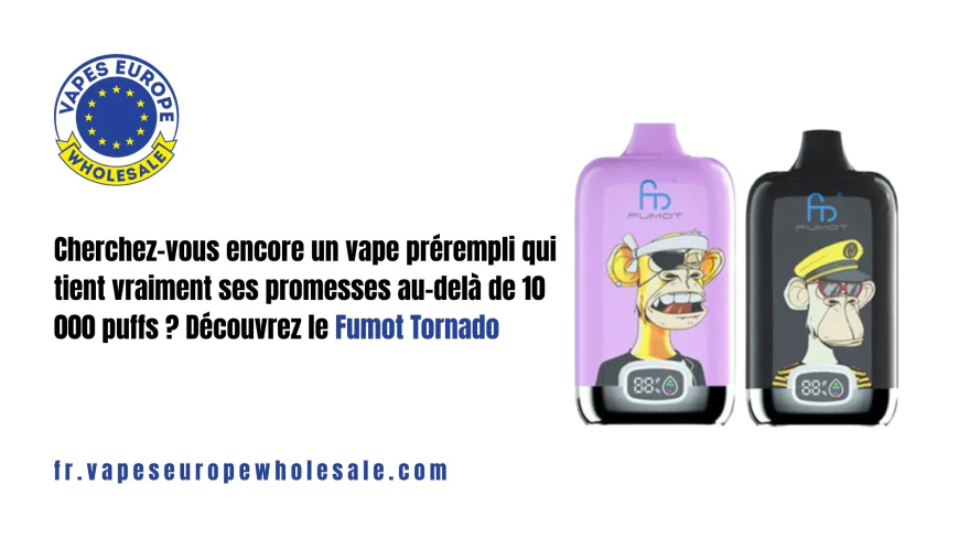 Cherchez-vous encore un vape prérempli qui tient vraiment ses promesses au-delà de 10 000 puffs ? Découvrez le Fumot Tornado