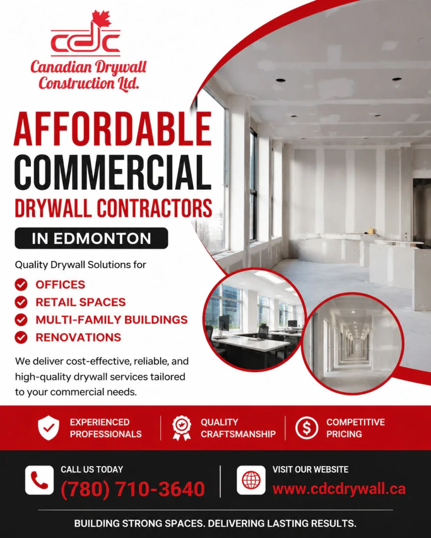 Affordable Commercial Drywall Contractors in Edmonton for Offices, Retail Spaces, Multi-Family Buildings & Renovations
