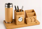 Premium Bamboo Tumbler Desk Set: A Stylish & Eco-Friendly Corporate Gift for Modern Workspaces